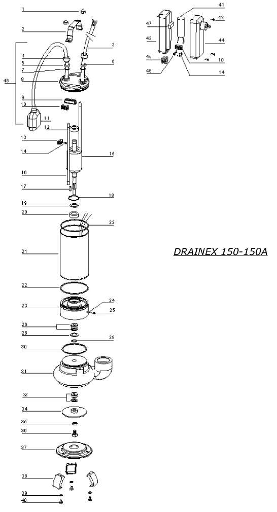 Ersatzteile für espa DRAINEX 150/150A Pumpe