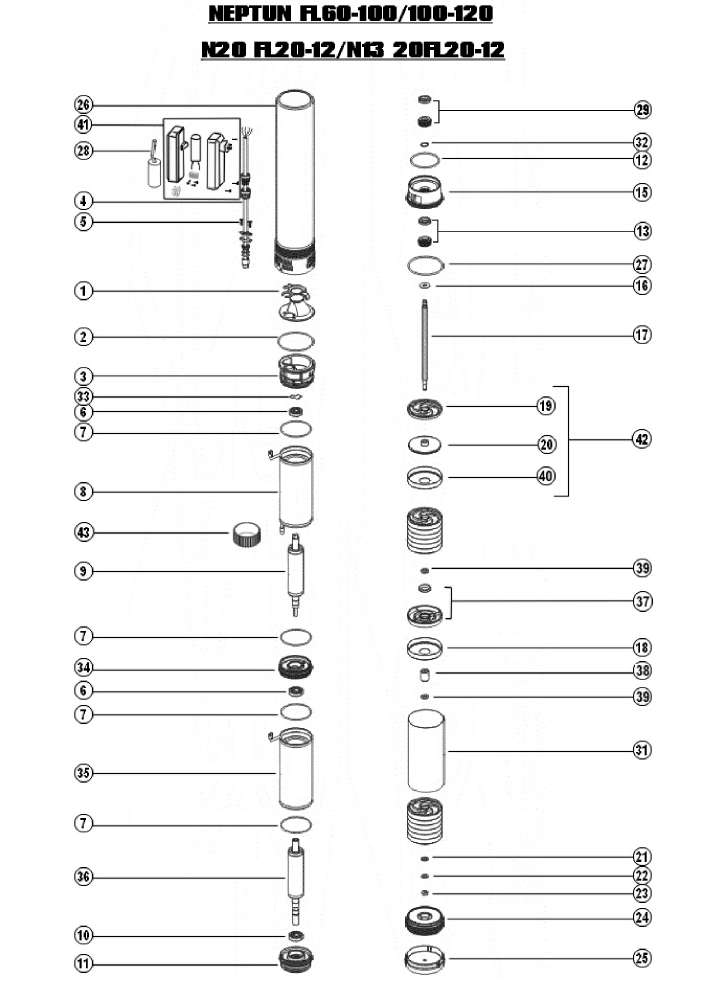 Ersatzteile für Pumpe espa NEPTUN FL60-100/100-120 BIMOTO
